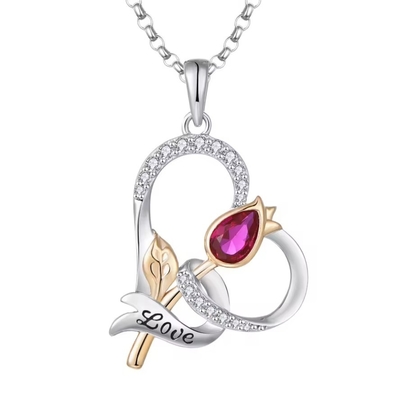 YASVITTI Custom Sterling Silver 925 Heart Rose Flower Necklace Classic Rose Gold Plated Bridesmaid Wholesale Factory (Ясвити на заказ стерлинговая серебряная 925 сердечная розовая цветовая ожерелье классическая розовая золотоваланная подружка невесты оптовая фабрика)