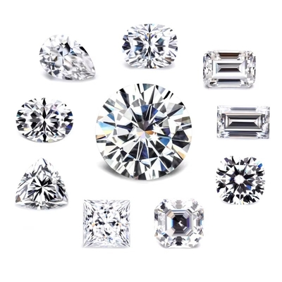 Сертификат GRA Белый мойсанит Бриллиантовый принцесса овальный груша Asscher излучающий изумрудный вырезанные свободные мойсанитные камни VVS