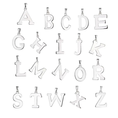 925 Sterling Silver Alphabet Letter Necklace Pendant Персонализированные первоначальные чары Ювелирные изделия
