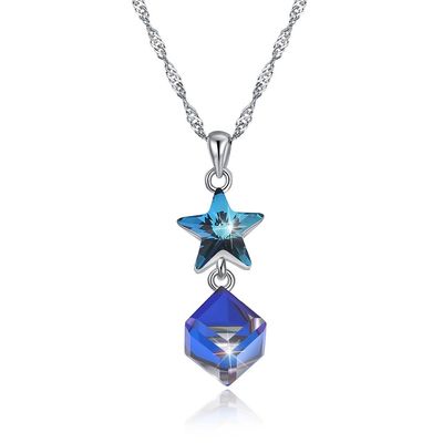 ожерелья звезды Zirconia 5A 3.7g 45cm бриллиантовое колье ODM кубического стерлинговое серебряное