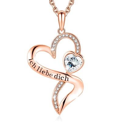 Розовый родий кристаллов ожерелья 18in 0.29oz Austrian crystal сердца двойника Кристл золота покрыл