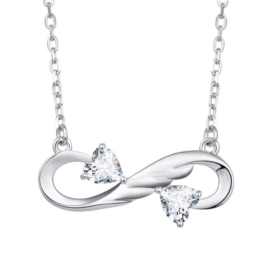 YASVITTI 925 Sterling Silver Infinity Heart Necklace Высококачественный кубический циркон