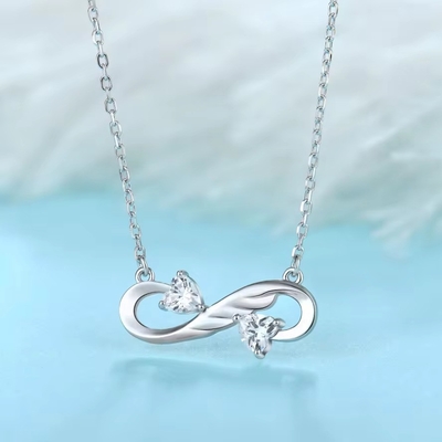 YASVITTI 925 Sterling Silver Infinity Heart Necklace Высококачественный кубический циркон