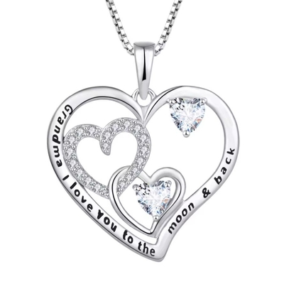 YASVITTI Classic Heart Design 925 Sterling Silver Necklace Я люблю тебя до луны и обратно