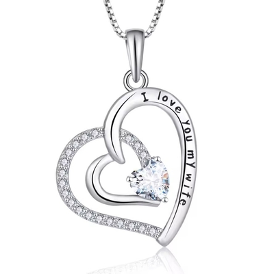 YASVITTI Classic Heart Design 925 Sterling Silver Necklace Я люблю тебя до луны и обратно