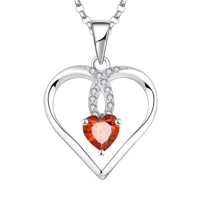 YASVITTI Sparkling Heart 5A Ожерелье из цирконии Родий 925 Стерлинговое серебряное Ожерелье