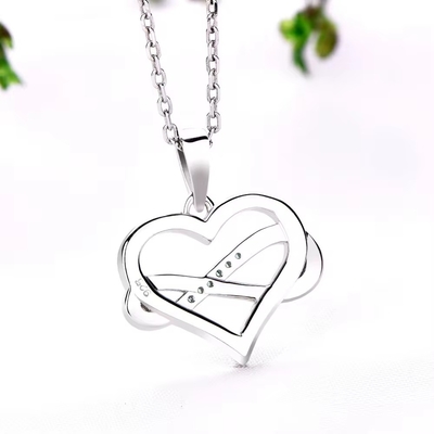 YASVITTI ODM OEM 925 Sterling Silver Sparkling Heart Necklace 5A Zirconia Rhodium Plated Hollow Necklace Подвесные украшения