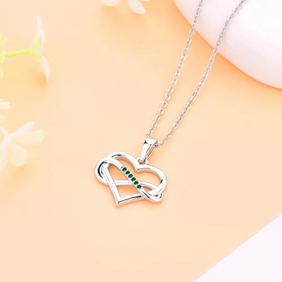 YASVITTI ODM OEM 925 Sterling Silver Sparkling Heart Necklace 5A Zirconia Rhodium Plated Hollow Necklace Подвесные украшения