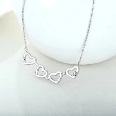 YASVITTI Custom Романтические магнитные клеверные ожерелья OEM Charm 925 Sterling Silver Deinty Heart Четырехлистный клеверный ожерелье
