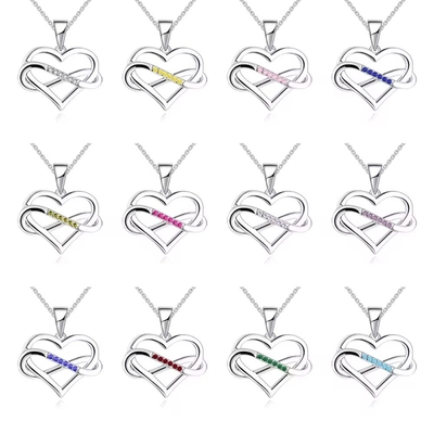 YASVITTI ODM OEM 925 Sterling Silver Sparkling Heart Necklace 5A Zirconia Rhodium Plated Hollow Necklace Подвесные украшения