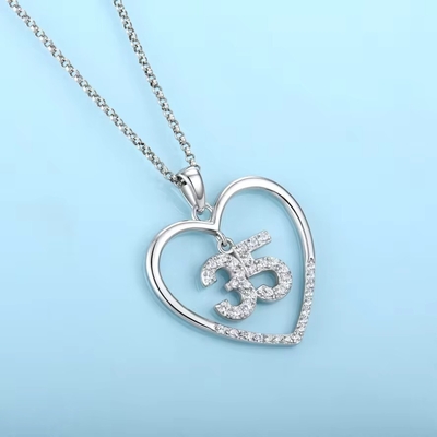 YASVITTI Custom Fashion 925 Sterling Silver Heart Necklace No 50 и 30 Подвесная ожерелье оптом