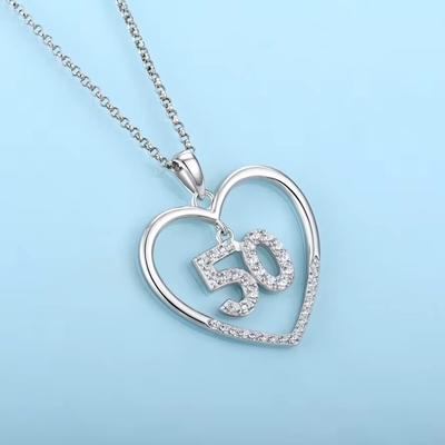 YASVITTI Custom Fashion 925 Sterling Silver Heart Necklace No 50 и 30 Подвесная ожерелье оптом