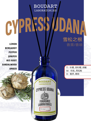 CYPRESS UDANA Reed Diffuser Wholesale OEM Парфюм для домашнего декора натуральная стеклянная бутылка аромат эфирного масла Раттанные палочки