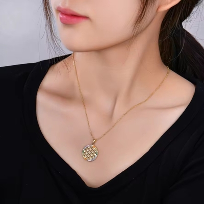 YASVITTI 925 Sterling Silver Flower of Life Rainbow CZ Pendant Ожерелье Йога и Медитация Ожерелье Ювелирные изделия Wholesale