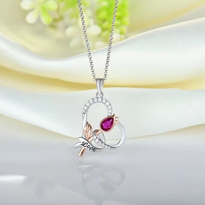 YASVITTI Custom Sterling Silver 925 Heart Rose Flower Necklace Classic Rose Gold Plated Bridesmaid Wholesale Factory (Ясвити на заказ стерлинговая серебряная 925 сердечная розовая цветовая ожерелье классическая розовая золотоваланная подружка невесты оптовая фабрика)