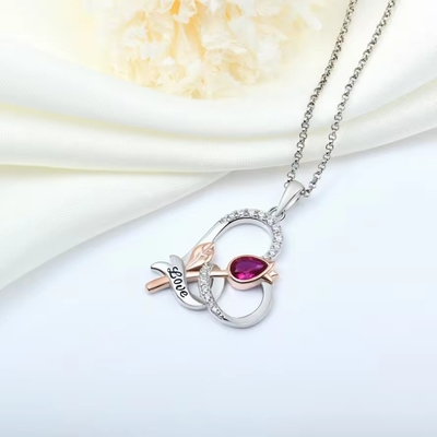 YASVITTI Custom Sterling Silver 925 Heart Rose Flower Necklace Classic Rose Gold Plated Bridesmaid Wholesale Factory (Ясвити на заказ стерлинговая серебряная 925 сердечная розовая цветовая ожерелье классическая розовая золотоваланная подружка невесты оптовая фабрика)