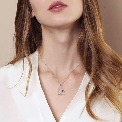 YASVITTI Custom Sterling Silver 925 Heart Rose Flower Necklace Classic Rose Gold Plated Bridesmaid Wholesale Factory (Ясвити на заказ стерлинговая серебряная 925 сердечная розовая цветовая ожерелье классическая розовая золотоваланная подружка невесты оптовая фабрика)