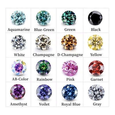 Gem Best Round Cut Dark Green Loose Mossanite Stone For Women's Wedding Bands Оптические спецэффекты Цветовая игра или огонь