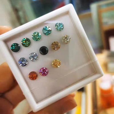GRA Certificate 1ct Round Cut 6.5mm VVS1 Loose Moissanite Diamond in White Pink Yellow Champagne Blue Green для ювелирных изделий