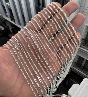 Оптовая ювелирная промышленность Итальянский 925 Sterling Silver Figaro Chain Ожерелье Золото Серебряная цепочка для женщин