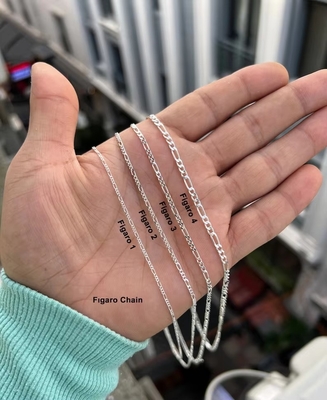 Оптовая ювелирная промышленность Итальянский 925 Sterling Silver Figaro Chain Ожерелье Золото Серебряная цепочка для женщин