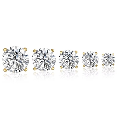 Корейские модные серьги Ювелирные изделия 925 Sterling Silver Classic Single Diamond серьги 2-10mm Zirconia Stud серьги для женщин