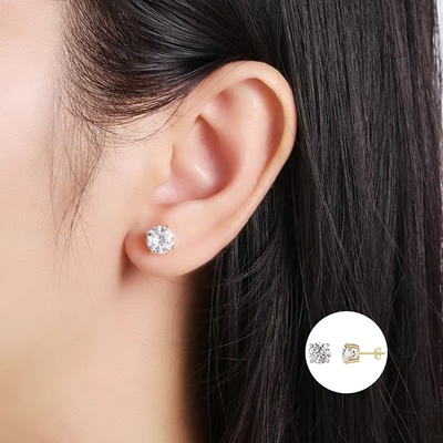 Корейские модные серьги Ювелирные изделия 925 Sterling Silver Classic Single Diamond серьги 2-10mm Zirconia Stud серьги для женщин