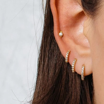 925 Sterling Silver Wholesale Jewelry Minimalist Small 925 Sterling Silver Zircon Stud Earrings Золотопокрытые серьги для женщин