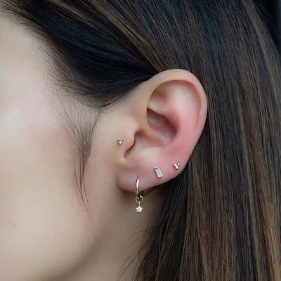 925 Sterling Silver Wholesale Jewelry Minimalist Small 925 Sterling Silver Zircon Stud Earrings Золотопокрытые серьги для женщин