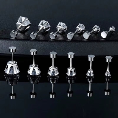 Модные титановые сережки с тонкой иглой из нержавеющей стали круглые 18k позолоченные сережки из циркона