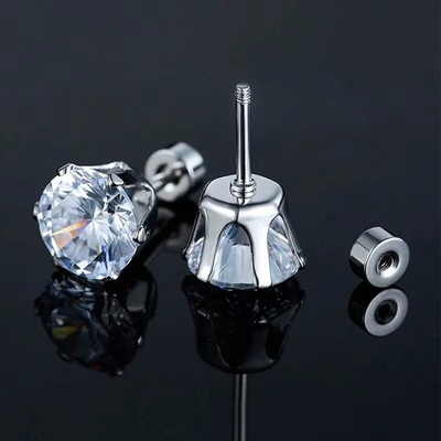 Модные титановые сережки с тонкой иглой из нержавеющей стали круглые 18k позолоченные сережки из циркона