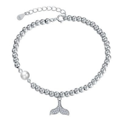 Браслет слайдера Unisex подарка браслета кабеля рыб CZ 2 Gram19x0.35cm серебряный