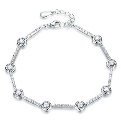 браслет Bangle браслетов S925 5A ювелирных изделий 5.4g 8.07in стерлинговый серебряный регулируемый