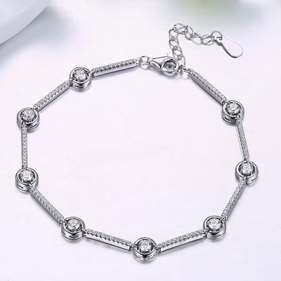 браслет Bangle браслетов S925 5A ювелирных изделий 5.4g 8.07in стерлинговый серебряный регулируемый