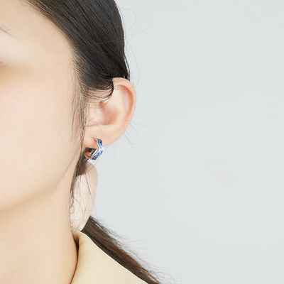 серьга звезды луны серег ювелирных изделий 0.07oz 1.4x1.2cm стерлинговая серебряная голубая ультрамодная