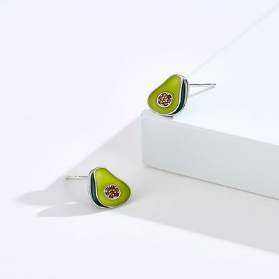 стержни серег авокадоа серег ювелирных изделий 2.29g 1.1x0.9cm стерлинговые серебряные Unisex
