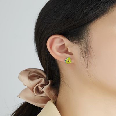 стержни серег авокадоа серег ювелирных изделий 2.29g 1.1x0.9cm стерлинговые серебряные Unisex