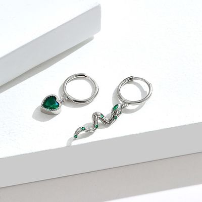 сердце 2.3g 2.1x0.7cm стерлинговое серебряное сформировало OEM серьги обруча змейки Кристл серег