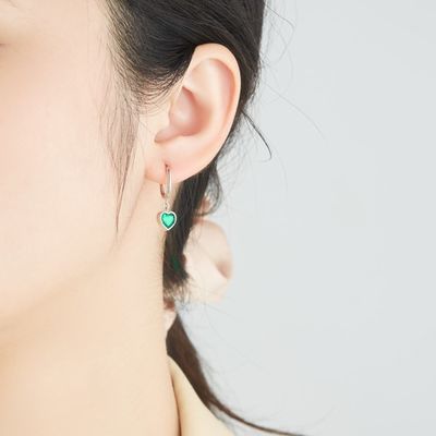 сердце 2.3g 2.1x0.7cm стерлинговое серебряное сформировало OEM серьги обруча змейки Кристл серег