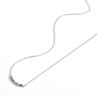 ожерелье 0.07oz 45.5cm стерлинговое серебряное приковывает ожерелье кубических людей Zirconia 5A