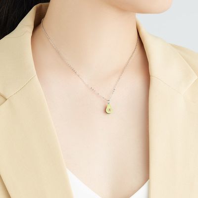 ожерелья 2.9g ювелирных изделий груши 5A 17,7 1.1x0.8cm» форменные привесные стерлинговые серебряные