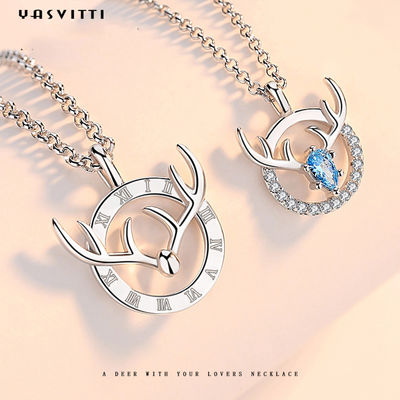 ожерелье Antler стерлингового серебра 3A CZ ожерелья Antler оленей 14x16mm 15in привесное