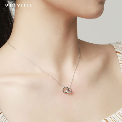 ожерелье 2.08g серебряное цепное 18k 6.7X8.2mm покрывает двойное ожерелье петли