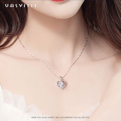 ожерелье Zirconia Fiancée привесного ожерелья сердца 0.7oz 0.69ft стерлинговое серебряное кубическое