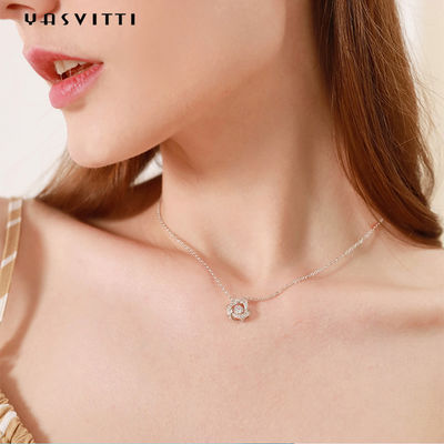 ожерелье 1.64ft Zirconia привесного ожерелья 2g Fiancée 18k стерлинговое серебряное кубическое