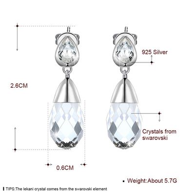 стерлинговое серебряное золото серег 14k ювелирных изделий 0.2oz покрыло серьги падения воды