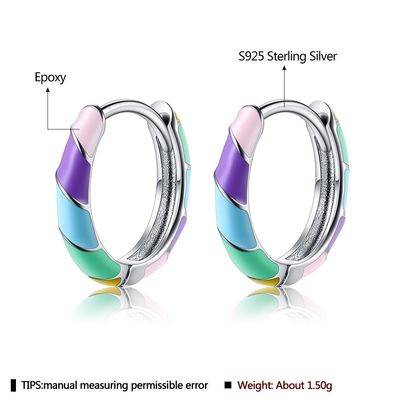 2.5x20mm ODM серег обруча серег S925 ювелирных изделий 1 грамма стерлинговый серебряный красочный