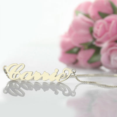 ожерелье имени стиля Carrie золота ожерелиь 18K серебра 0.07oz 55cm цепное изготовленное на заказ