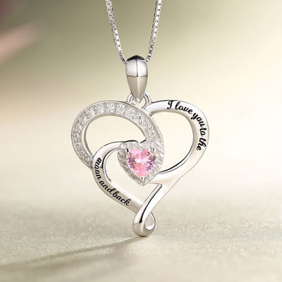 SGS ожерелья Birthstone луны бриллиантового колье 0.14oz 0.2in сформированный сердцем