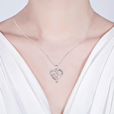 SGS ожерелья Birthstone луны бриллиантового колье 0.14oz 0.2in сформированный сердцем